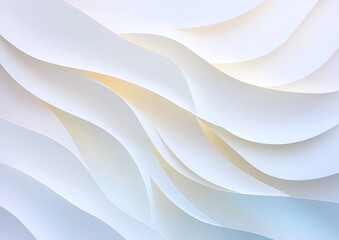 Poster - Soft Waves of White and Light Blue Paper with Flowing Texture for Creative and Abstract Background Designs