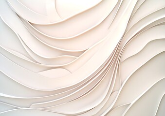 Poster - Abstract texture of flowing white waves with soft contours and smooth surfaces creating an elegant background design