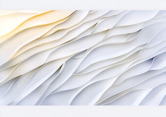 Poster - Elegant Abstract Waves in Soft White and Cream Tones Creating a Modern and Serene Textured Background Design