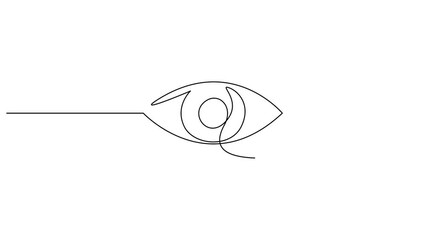 Poster - Self drawing line animation Human Eye continuous line drawn concept video, Beauty and personal care. Abstraction with a human eye. Element of the organ of vision. 4k video.