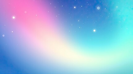 Wall Mural - Smooth gradient transition aurora borealis illustration, adorable and cute style, charming features, seamless color blending, pastel hues