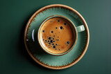 Aromatic Awakening A Cup of Rich Coffee Steaming with Flavorful Essence on a Rustic Plate, Inviting a Moment of Serenity