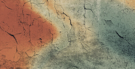 Poster - Beautiful soft gradient background with noise. Abstract pastel blurred soft grain gradient banner background.Texture of cracked paint on wall with grunge effect. Nostalgia, vintage, retro, old photo