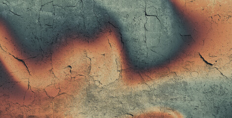 Poster - Beautiful soft gradient background with noise. Abstract pastel blurred soft grain gradient banner background.Texture of cracked paint on wall with grunge effect. Nostalgia, vintage, retro, old photo