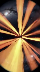 Wall Mural - Red light beams coming from center of galaxy, space background. Vertical video