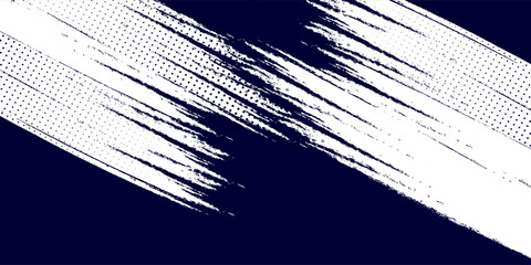 Wall Mural - Dots halftone white \u0026 blue color pattern gradient grunge texture background. Dots pop art comics sport style vector illustration