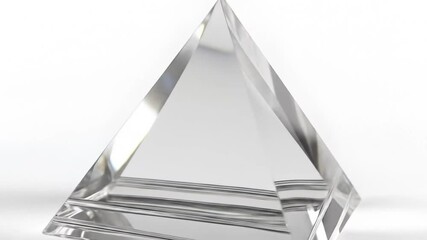 Clear glass pyramid object