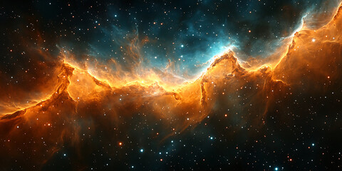 Wall Mural - majestic nebula formation in deep space with glowing dust and sparkling stars creates a cosmic symph