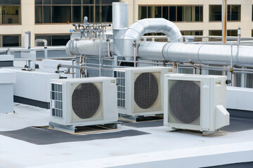 Aufkleber - Efficient commercial HVAC system on a rooftop installation Generative AI