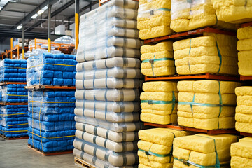 Aufkleber - Stack of industrial materials in warehouse setting Generative AI