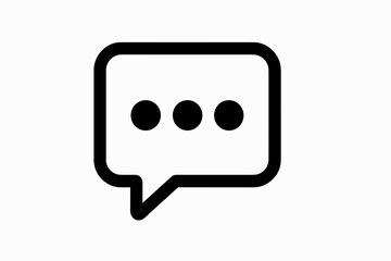 Poster - Simple Line Style Chat Bubble with Three Dots Icon Element