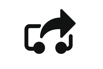 Fototapete - Simple Outline Style Share File Data Arrow Sign Symbol Icon
