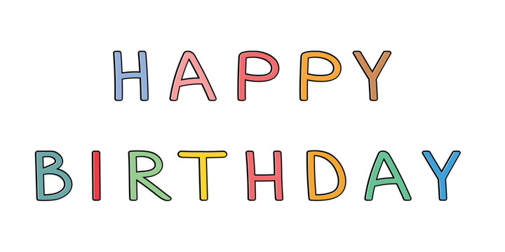 Happy Birthday vector background. Lettering invitation or greeting card. Vector illustration.