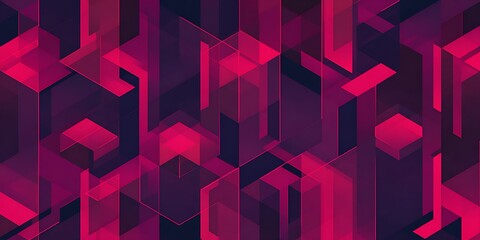 Poster - Abstract geometric design with magenta hues