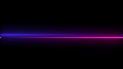Aufkleber - Horizontal neon line animation moving from left to right on black screen 4k animation.