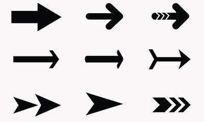 Poster - Arrows set icon. Arrows set vector illustration. Arrow icon. Arrow black colored. vector icon. Arrows vector collection. Vector-EPS 10