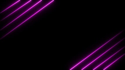 Aufkleber - neon line 4k animation on black background.