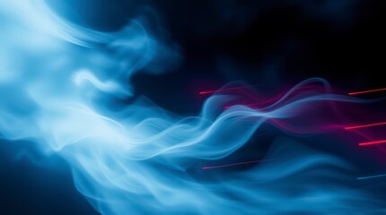 Aufkleber - Abstract Blue Smoke and Red Lines