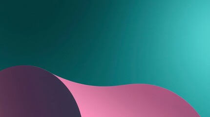 Leinwandbilder - Abstract Paper Wave in Teal and Pink