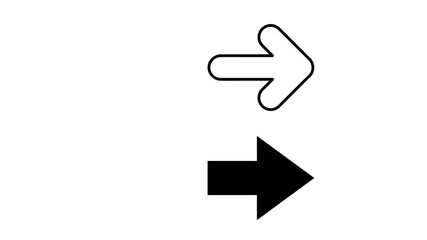 Poster - Pointer black line, and vector animation. Scroll down to the animated icon. Moving, shaking. Direction guidance, help, and Download technology. 