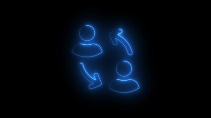 Poster - Glowing neon switch sign animation on a black background
