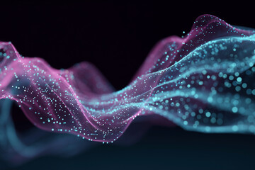 Aufkleber - A purple and blue wave with a lot of dots