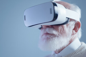 Poster - An older man wearing a white shirt