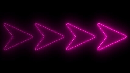Aufkleber - Abstract glowing neon directional arrow loading icon animation. glowing neon arrow concep