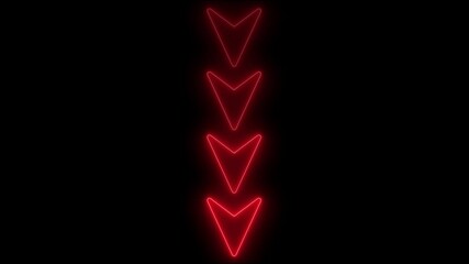 Aufkleber - Abstract glowing neon directional arrow loading icon animation. glowing neon arrow concept.