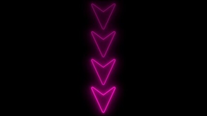 Aufkleber - Abstract glowing neon directional arrow loading icon animation. glowing neon arrow concep