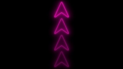 Aufkleber - Abstract glowing neon directional arrow loading icon animation. glowing neon arrow concep