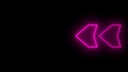 Aufkleber - glowing neon line arrow icon symbol.Neon light Financial business graph chart animation . Neon business growth concept animated on black background