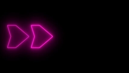 Aufkleber - glowing neon line arrow icon symbol.Neon light Financial business graph chart animation . Neon business growth concept animated on black background