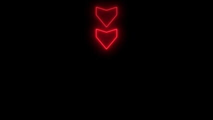 Aufkleber - glowing neon line arrow icon symbol.Neon light Financial business graph chart animation . Neon business growth concept animated on black background