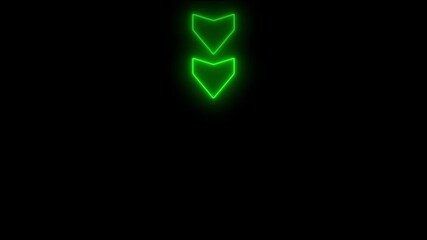 Aufkleber - glowing neon line arrow icon symbol.Neon light Financial business graph chart animation . Neon business growth concept animated on black background