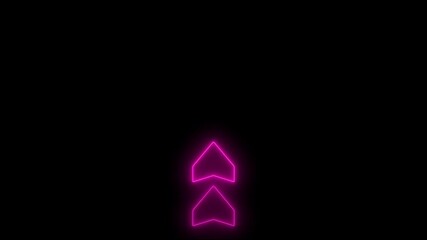 Aufkleber - glowing neon line arrow icon symbol.Neon light Financial business graph chart animation . Neon business growth concept animated on black background