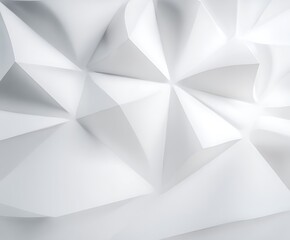 Poster - Abstract origami paper folds white minimalism