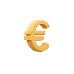 Poster - Yellow 3D Euro Symbol Creative Representation on Black Background for Financial and Business Concepts Transparent background or png