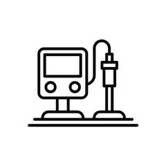 Fototapete - Simple line icon of a medical device with a probe and display screen
