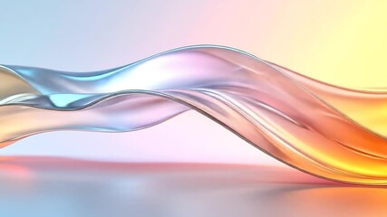 Fototapete - Abstract Fluid Wave with Vibrant Colors on a Smooth Surface Rendered in 3D