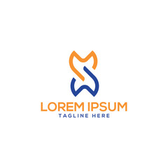 Fototapete - letter mark SM logo design modern minimal geometric monogram creative  concept