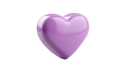 Poster - 3D purple heart icon on a white background.