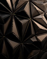 Poster - Geometric metallic dark brown faceted surface design