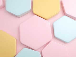 Poster - Pastel hexagon arrangement soft colors design