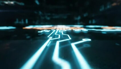 Circuit board technology animation background futuristic digital tech design 100char