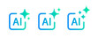 © Hunter Leader - AI-generated icon set. Generative Ai logo. Artificial intelligence icon symbol. AI star icon. Ai icon set. AI generated buttons set. Vector Illustration