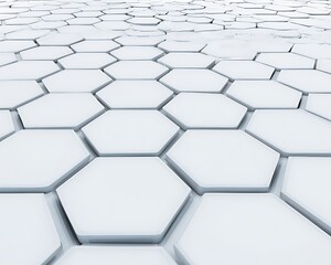 Poster - Abstract white hexagonal geometric surface background