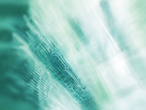 Abstract teal and white linear perspective