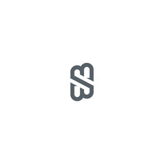 Poster - Modern Interlocking MW or BB or Double S Monogram Logo