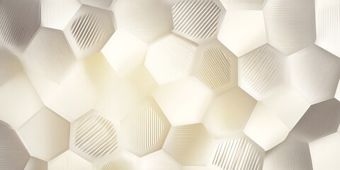 Poster - Creamy geometric shapes with linear detailing